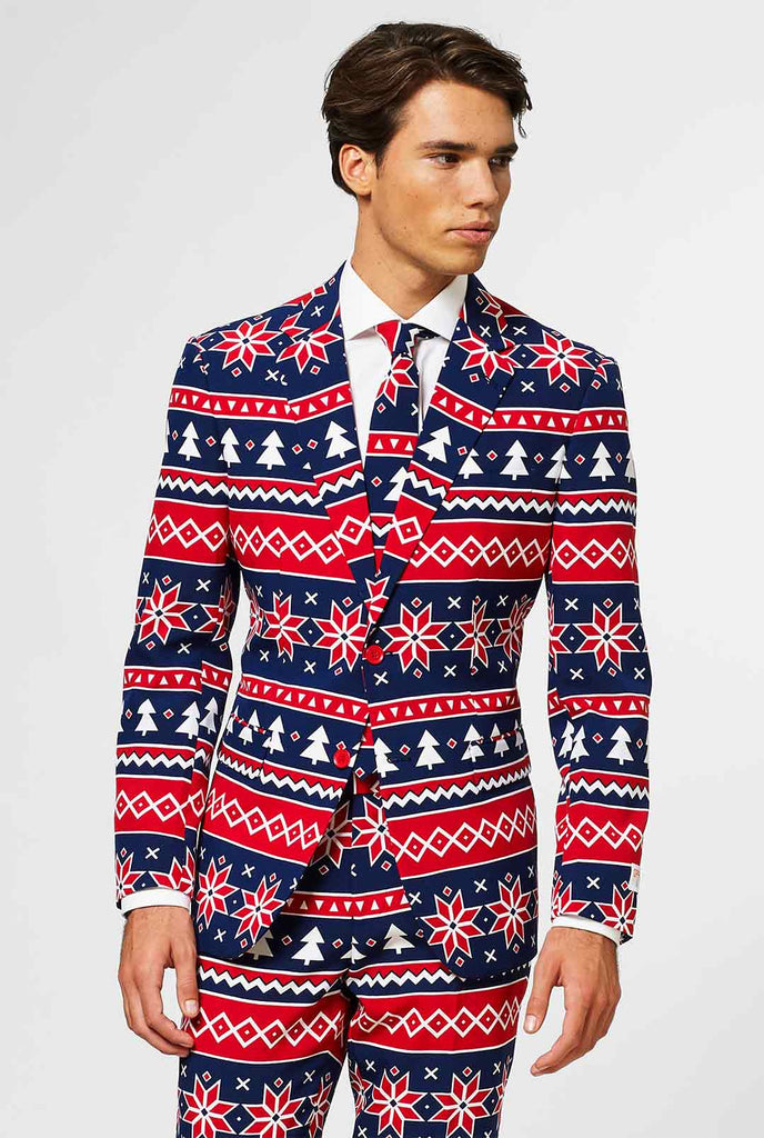 Man draagt OppoSuits Nordic Noel heren Kerstpak.